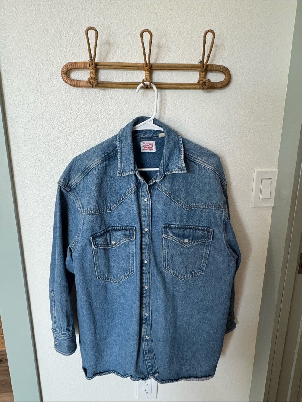 Levi's Blue Denim Shirt Jacket with Red Label